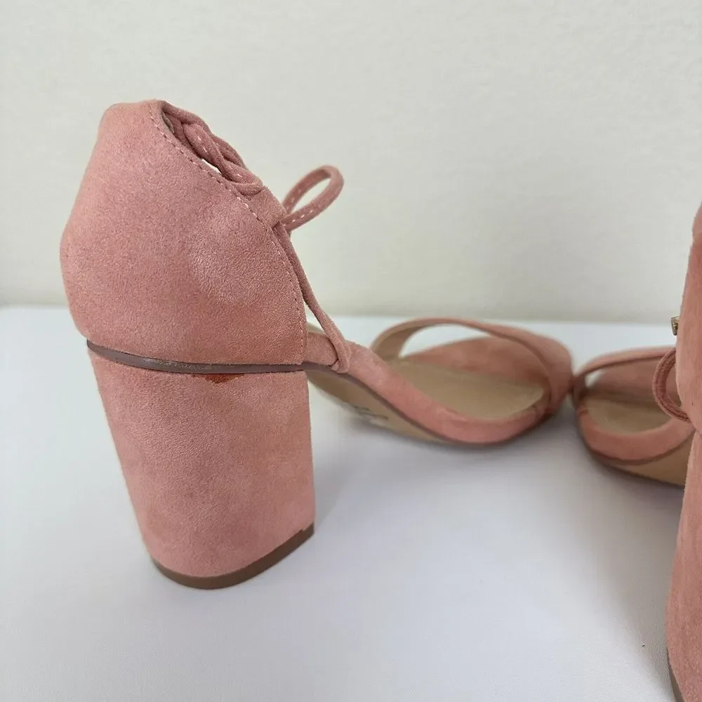 Lulu's Kaira Peach Suede Lace-Up Heels Casual Formal Prom Barbie Womens‎ Size 6